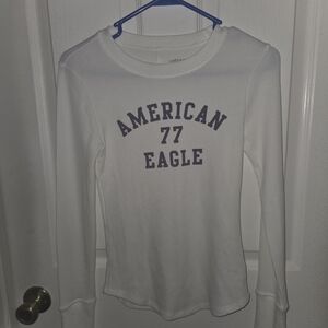 American Eagle White Long Sleeve Top